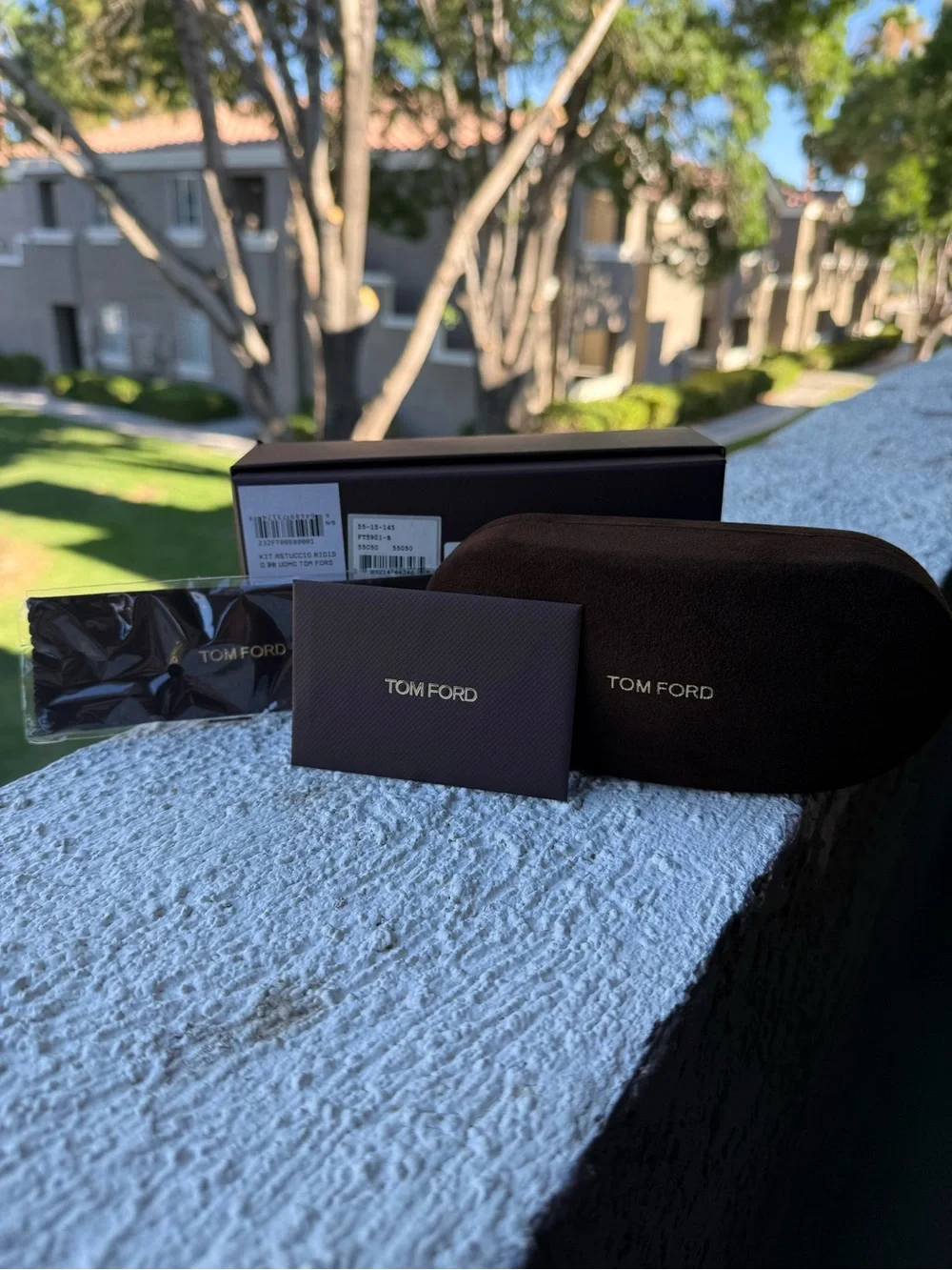 Tom Ford chocolate brown Sunglasses Case and Packaging